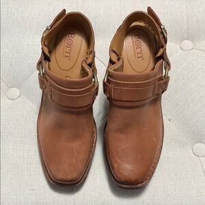 BORN Women’s Hudson’s Comfort Slingback Clogs Cognac SZ 6 Western Boho Academia